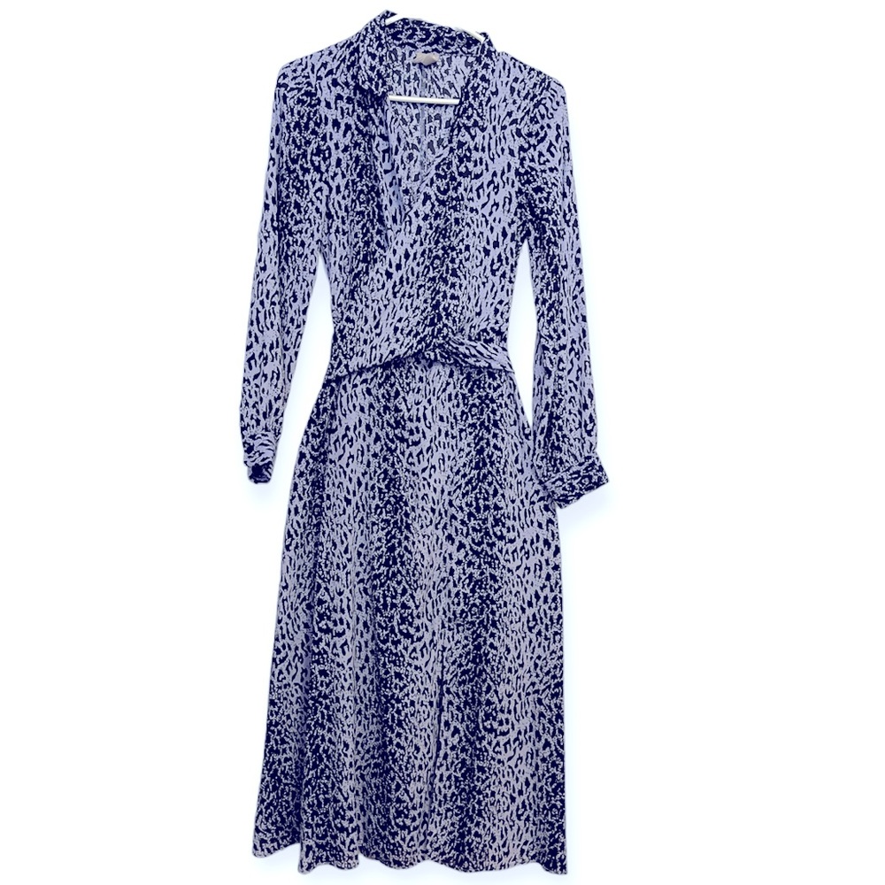 ASOS DESIGN Wrap Front Midi Dress in Leopard Print